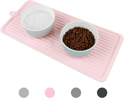Pet Placemat for Dog and Cat,Mat for Prevent Food and Water Overflow,Portable and Foldable Mat,Suitable for Medium and Small Pet Placemat for Dog and Cat(Pink)