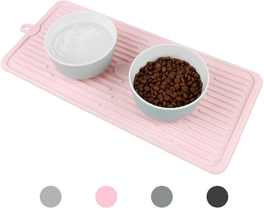 Pet Placemat for Dog and Cat,Mat for Prevent Food and Water Overflow,Portable and Foldable Mat,Suitable for Medium and Small Pet Placemat for Dog and Cat(Pink)