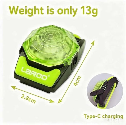 LaRoo Dog Collar Light for Night Walking - USB-C Rechargeable, 13g Ultra Light Waterproof LED Pet Safety Light with 3 Modes, Small Medium Dogs, Anti-Lost Pet Camping Running Essentials (Green)