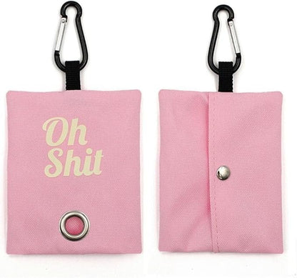 Pink Dog Poop Bag Holder,Pet Pets Supplies Canvas Garbage Bags,Poop Bag Dispenser Portable Poop Waste Bag Holder Outdoor Puppy Cat Pick Up Organizer,Dog Supplies