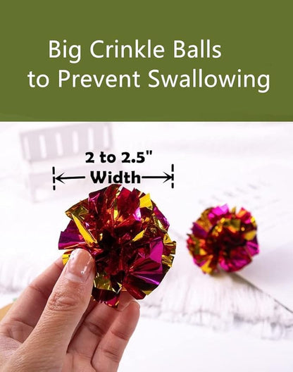 Original Mylar Crinkle Balls Cat Toys - 24 Pack