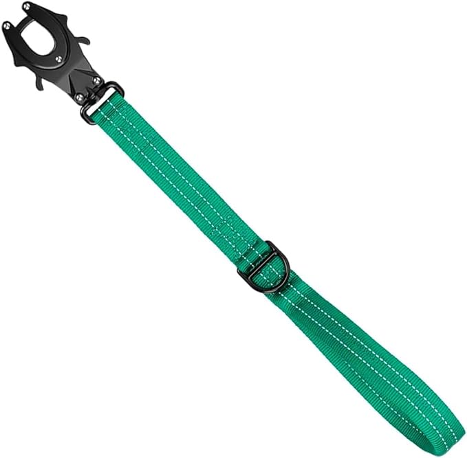 ICEFANG Short Dog Leash 18 Inch Reflective Nylon Traffic Leash with Padded Handle,Heavy Duty Auto Lock Swivel Clip for Medium Large Dogs No Pull Training Walking (Teal, 18 Inch)