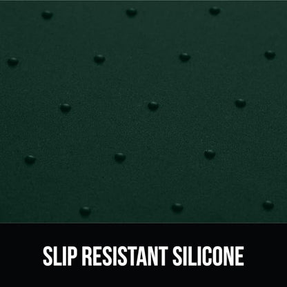 GORILLA GRIP 100% Waterproof Raised Edge BPA Free Silicone Pet Feeding Mat, Dog Cat Food Mats Contain Spills Protects Floors, Placemats for Cats and Dogs Water Bowl, Pets Accessories 18.5x11.5 Green