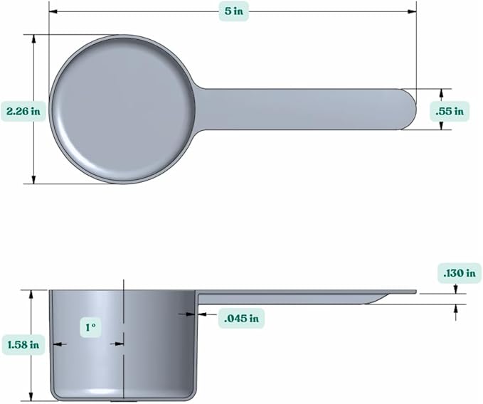 3/8 Cup (3 Oz. | 6 Tablespoon | 90 mL) Long Handle Plastic Measuring Scoop for Coffee, Protein Powder, Pet Food, Spices, Grains, Dry Goods – Food-Grade BPA-Free (Pack of 1)