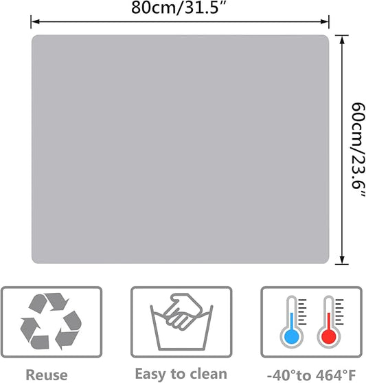 Gartful Oversize Silicone Mat for Crafts, 31.5 x 23.6 inches 1.2mm Thick Silicone Craft Pad for Jewelry Casting Resin Molds, Countertop Protector, Nonstick Placemat, Counter Table Mat, Light Grey