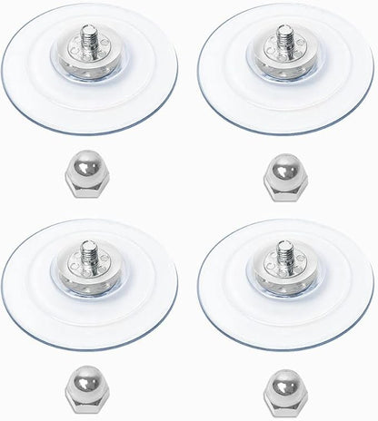 AMOSIJOY 4 Pack Cat Window Perch Suction Cup, Strong Adhesive Replacement Suction Cup with Screws for Foldable & Cordless Cat Window Hammock Seat
