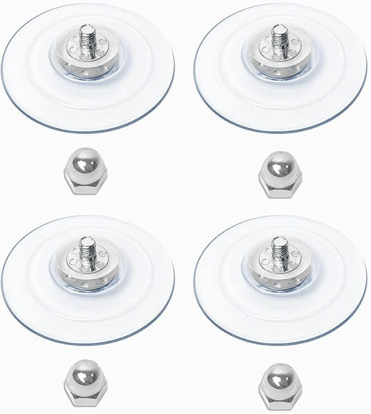 AMOSIJOY 4 Pack Cat Window Perch Suction Cup, Strong Adhesive Replacement Suction Cup with Screws for Foldable & Cordless Cat Window Hammock Seat