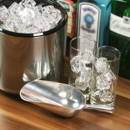 Ice Cube Endurance Scoop, Cast Aluminum Shovel Scoops Kitchen Utility Scoops Set Contoured Handle，Ideal for Ice Cube Coffee Bean Food Candy Flour Popcorn Rust Free (5oz Silver)
