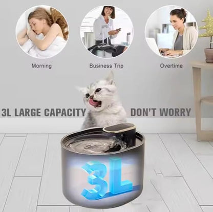 Pet Water Dispenser for Small Dogs and Cats with Free Filter 24/7 Filtration System 3 Liter Capacity with Ultra Silent Pump Modern Indoor Design BPA Free Easy to Clean