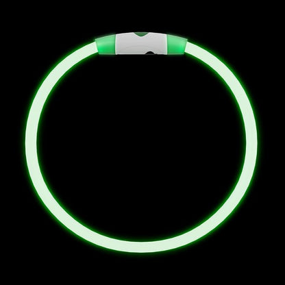 2-Pack Rechargeable Reflective Pet Gear LED Dog Collar Light Up, Flashing Glowing Illuminated Collar for Night Walking, Neon Pet Collar with Light for Small/Medium/Large Dogs (Green&Blue)