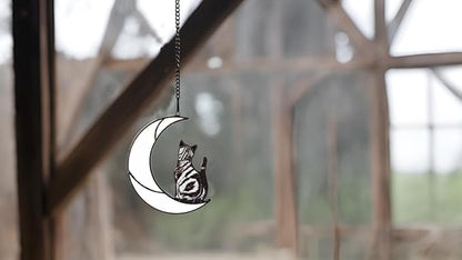 Handcrafted Stained Glass Tabby Cat Memorial Suncatcher - American Shorthair Keepsake, Memorial Gift for Cat Lovers