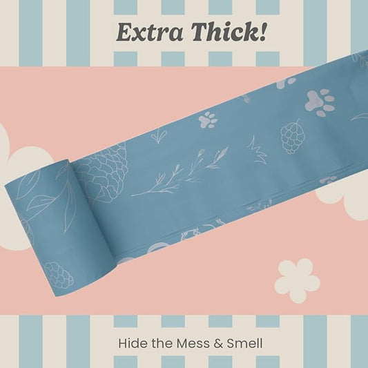 Extra Thick Poop Bags by Peony Celeste - Blue Stone Color, Leak-Resistant, Coreless, Unscented Pet Waste Bags, 9x13 Inches