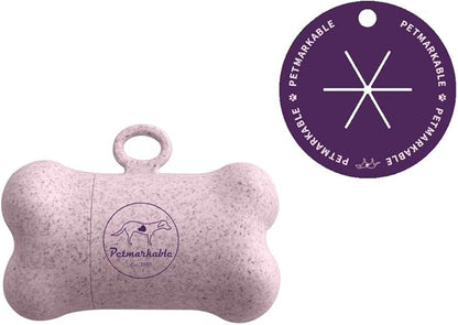 Complete Earth-Conscious Dog Waste Kit: Wheat Straw Waste Bag Dispenser with one corn starch 15-bag waste bag roll, Carabiner, Elastic Band for Secure Leash Attachment, Leak-Proof (Pink)