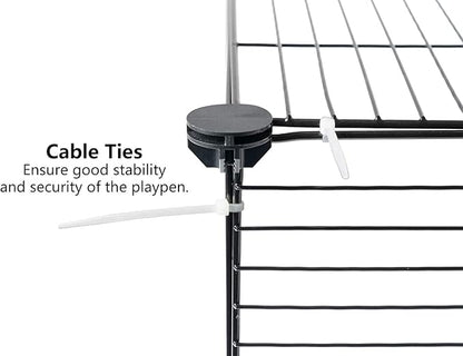 DIY Small Animal Playpen, Pet Playpen, Guinea Pig Cages, Rabbit Playpen, Dog Puppy Playpen, Indoor Metal Wire Yard Fence, 15 X 12 Inch, 12 Panels, Black