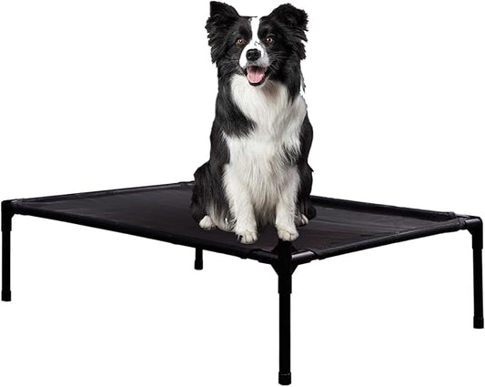 Elevated Dog Bed for Small Dogs, Raised Outdoor Dog Bed with Breathable & Washable Mesh, Indoor & Outdoor Pet Hammock with Skid-Resistant Feet