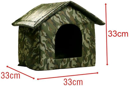 Homeless Pet Tent Puppy Tent House Rainproof Waterproof Cats Sleeping Tent Windproof Stray Cat Dog Winter Bed Folding, Small