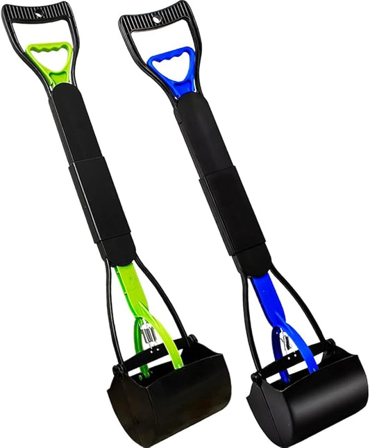 ienjoyed 2-Pack Pooper Scooper for Large Small Dogs Heavy Duty, 28" Long Handle Poop Scoop for Yard, Grass, Gravel, Dog Poop Grabber with High Strength Material and Durable Spring