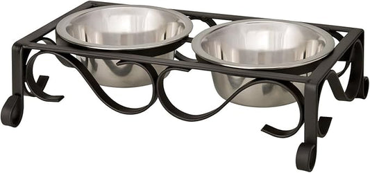 Loving Pets Elevated Dog Bowls – Raised Stainless Steel Dog Bowls with Steel Stand – Non-Skid, No Spill Feeder for Small, Medium & Large Dogs – Easy to Clean, Durable Raised Dog Feeding Station