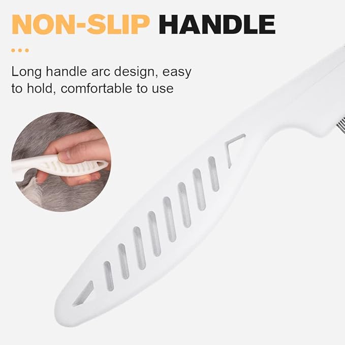 Pet Hair Comb, 2025 New Multifunctional Pet Grooming Brush Pet Hair Comb Tear Stain Removal, Fine-Tooth Stainless Grooming Massage Comb Stainless for Small Dogs Puppies (Blue)