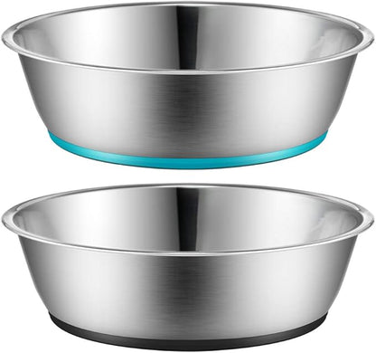 PEGGY11 Lightweight Stainless Steel Dog Bowls - 6 Cup, 2 Pack