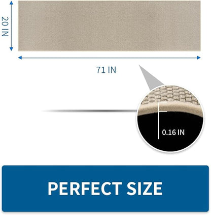 MontVoo Kitchen Rugs and Mats Non Skid Washable, Absorbent Runner Rugs for Kitchen, Front of Sink, Kitchen Mats for Floor (LightBeige,20"x70")