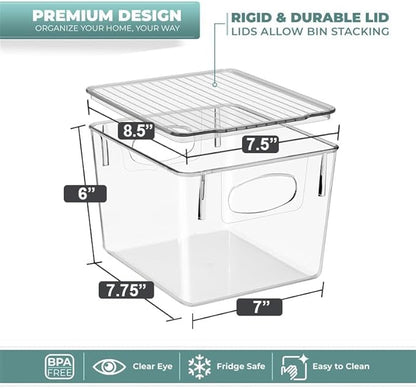 Sorbus Medium Clear Plastic Storage Bins with Lids, Clear Stackable Storage Bins, Clear Toy Storage Bins, Clothes, Medicine, Makeup, Closet, Art Supply, Bathroom, Shoe, Toy Storage Organizer (2 Pack)