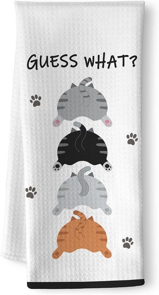 Fun Decorative Kitchen Hand Towels, Gifts for Cat Lovers-Quick-Drying Decorative Design Hand Towels for Cooking, Bathroom Decor - Purrfect Funny Gifts for Cat Lovers for Women