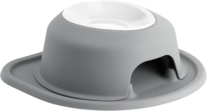 WeatherTech Single High Pet Feeding System w/Plastic Dog/Cat Bowls - 4" High Stand Dark Grey (PSH1604DGDG)