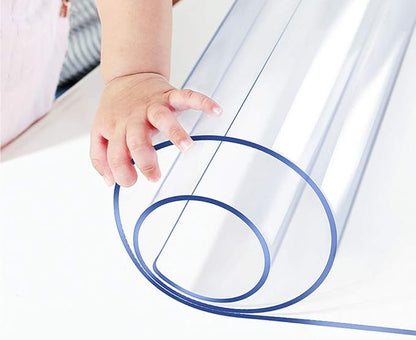 Wadrac Clear Plastic Dining Table Protector 42x66 Clear Office Desk Pad 1.5mm Thick Transparent Plastic Tablecloth Pad Non-Slip Waterproof Clear PVC Table Cover Mat Chair Floor Protector Scratchproof