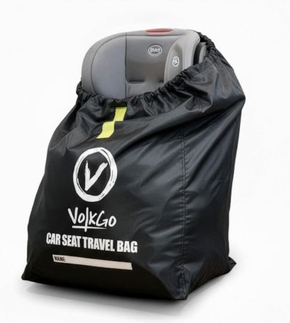 V VOLKGO Car Seat Travel Bag for Air Travel - Large Gate Check Bag for Airplane, Durable & Water-Resistant Protector with Pouch - Universal Size (Black)