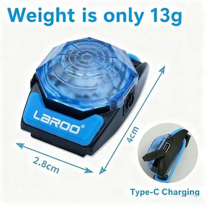 LaRoo Dog Collar Light for Night Walking - USB-C Rechargeable, 13g Ultra Light Waterproof LED Pet Safety Light with 3 Modes, Dog Lights for Night Walking, Camping(Blue)