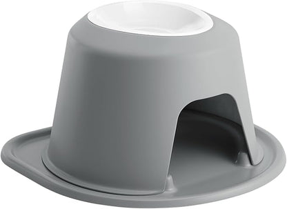 WeatherTech Single High Pet Feeding System w/Plastic Dog/Cat Bowls - 8" High Stand Dark Grey (PSH3208DGDG)