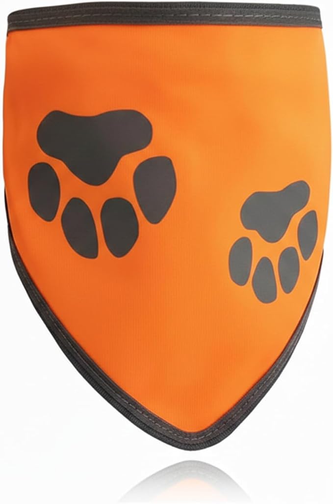 Reflective Dog Bandana Collar Scarf for Small and Large Dogs – Hunting Season High Visibility Night Safety Accessory (Orange, Large)