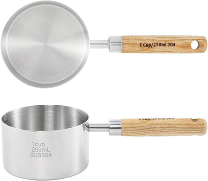 Stainless Steel Pet Food Scoop – 1 Cup Measuring Cup for Dogs & Cats, 304 Stainless Steel, with Precision Scale Markings (1Cup(250ml))