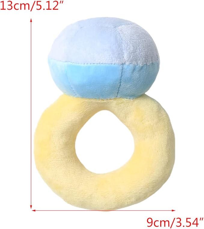 Squeaky Stuffed Engagement Ring Shape Dog Chew Toy Soft Cleaning Massage Supplies Pet Plush Ring Molar Pet Supplies
