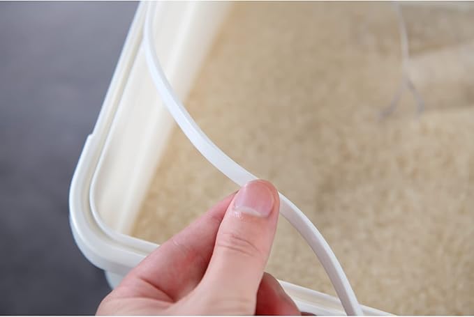 HANAMYA 33 Liter / 50 lbs Rice Storage Container with Measuring Cup, BPA free, For Rice | Grain | Pet Food | Flour, 2 count, White