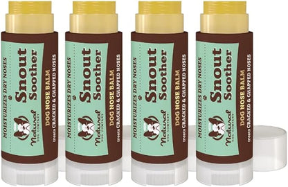 Natural Dog Company Snout Soother Travel Stick 4-Pack – 0.15 oz Chapstick-Size Sticks – Organic, Plant-Based, Lick-Safe Balm for Dry, Cracked, Crusty Noses – Value Bundle, Made in USA