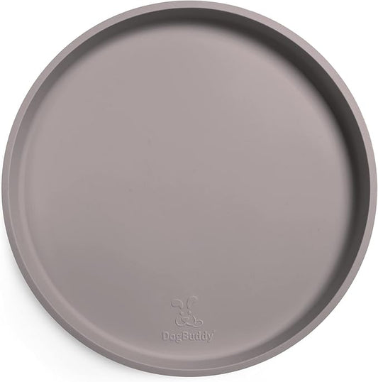 DogBuddy Dog Food Mat - Waterproof Dog Bowl Mat, Silicone Pet Mat for Food and Water Bowls, Nonslip Pet Feeding Mat with Edges, Dogs Food Mats for Floors, Puppy Supplies (XS, Dove)
