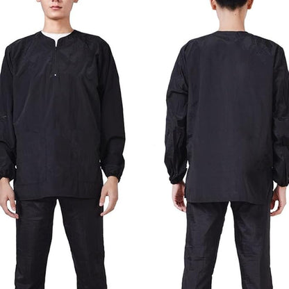 Dog Grooming Smock, Dog Grooming Smock for Men Women, Anti-Static Smock for Pet Shop Dog Cat Grooming Bathing, Long Sleeves, Water Resistant and Hair Proof, (Solid Black M)