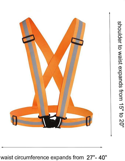 Reflective Vest Running Gear 2Pack, High Visibility Adjustable Safety Ves for Night Cycling,Hiking, Jogging,Dog Walking