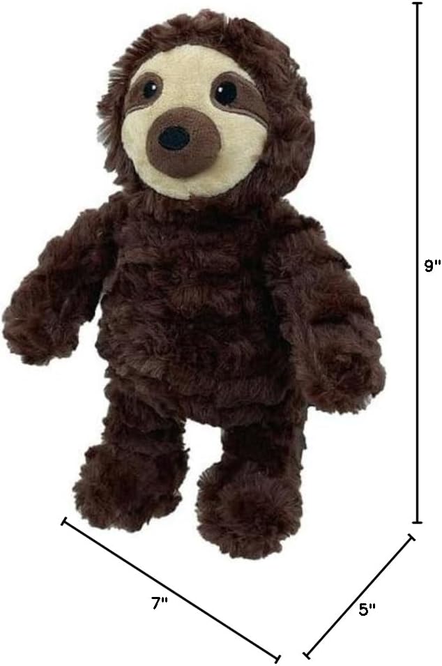 Pet Lou Sloth Shaped Dog Toy, 9-inches Height, Brown, Squeak Toy, Plush, Pet Toys and Supplies