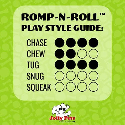 Jolly Pets Romp-n-Roll Rope and Ball Dog Toy, 8 Inches/Large, Blueberry, All Breed Sizes