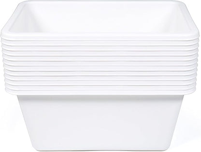 Humble Crew Toy Storage Bins for Kids, Set of 12, White, Small - Sturdy, Colorful Plastic Storage Bins for Classroom, Playroom, Nursery, and More - Premium Toddlers Toy Organizer Bins