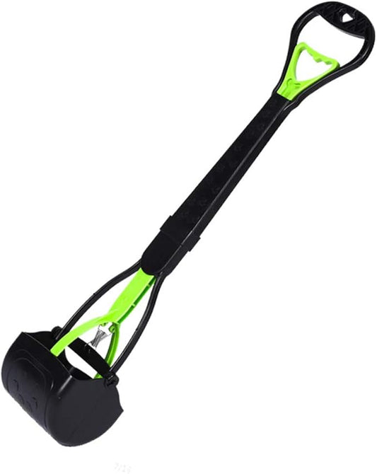 tegongse Spring Long Handle Pet Poop Scooper, Portable Dog Poop Scoop Waste Picker Cleaner, Handheld Scooper with 1 Roll Decomposable Bags