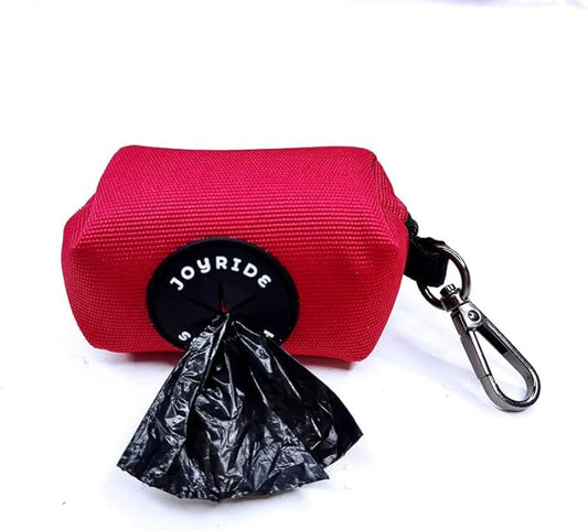 Joyride Harness Poop Bag Dispenser - 1 Additional Roll of Premium 9”x13” Poop Bags Included, D-Clip Attaches to Leash or Harness - Fits Standard Doggy Waste Bag Rolls