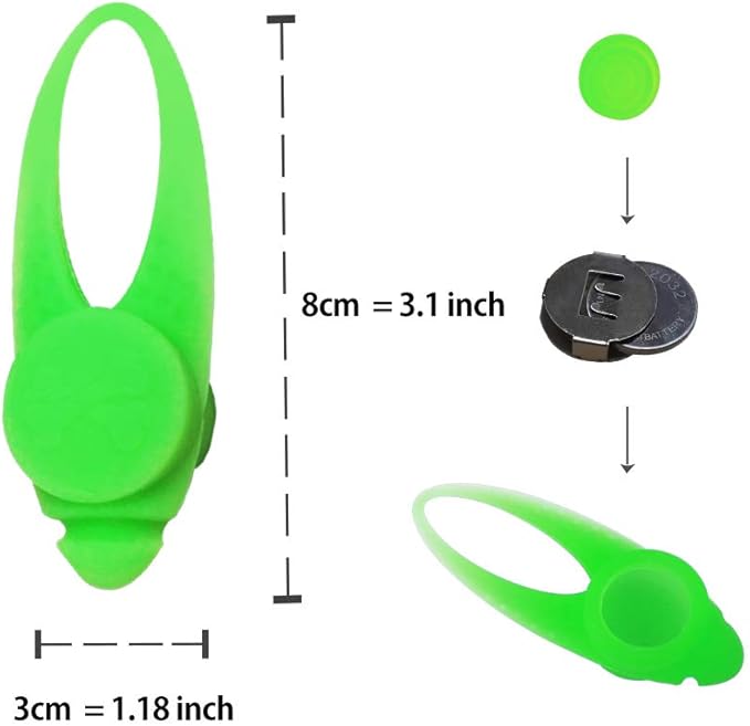 LaRoo LED Dog Collar Light - Waterproof Clip-On Night Walking Light with 3 Modes, High Visibility for Small/Medium Dogs,Pet Nighttime Running Camping Essentials (Green)