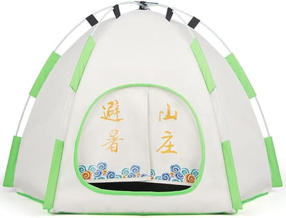 Cute Cat Teepee Cave, Cat Tent Foldable Indoor Outdoor with Thick Mat,Puppy Bed Tent,Bunny Pet Tent Teepee,Portable Dog House Teepee Tent, Cat Bed,Dog Bed Tent,Puppy Bunny,Pet Tent Teepee (K, S)