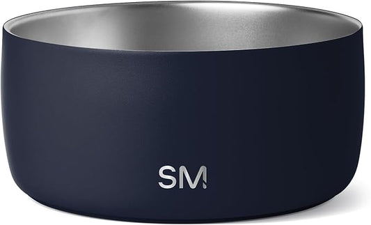 Simple Modern Stainless Steel Pet Water Bowl for Dogs & Cats | Reusable Insulated Stainless Steel Food Bowls for Dog Cat | No Tip No Slip BPA Free | Bentley Collection | Medium (32oz) | Deep Ocean
