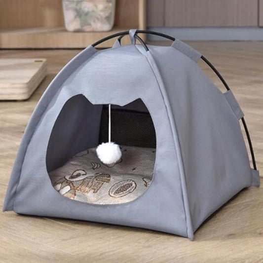 GLOBHARB Cat Tent, Cat Tent Bed, Tent for Cats, Cat Tent Bed for Indoor Cats, Tent for Cats Indoor, Mini Tent for Pets, Tiny Cat Tent, Cat House Tent, Tents For Cats, Mini Tent for Cats (BLUE-GRAY, M)