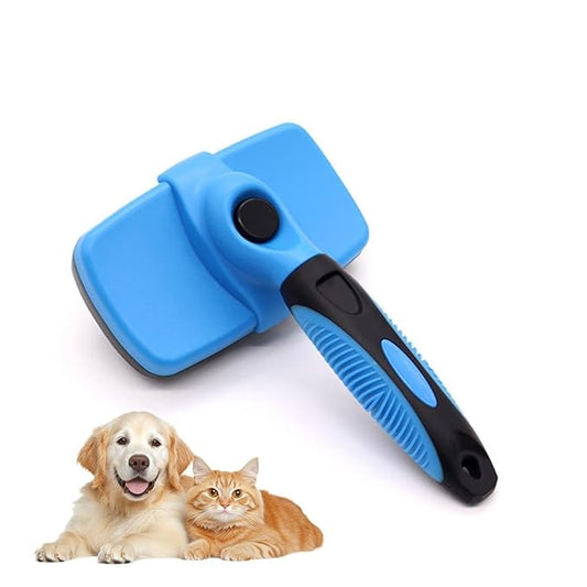 AMIAO Self-Cleaning Pet Deshedding Brush (Suitable for Dogs & Cats) – A Gentle Deshedding Tool for Long & Short-Haired Pets, Easy-to-Use Hair Removal Grooming Brush